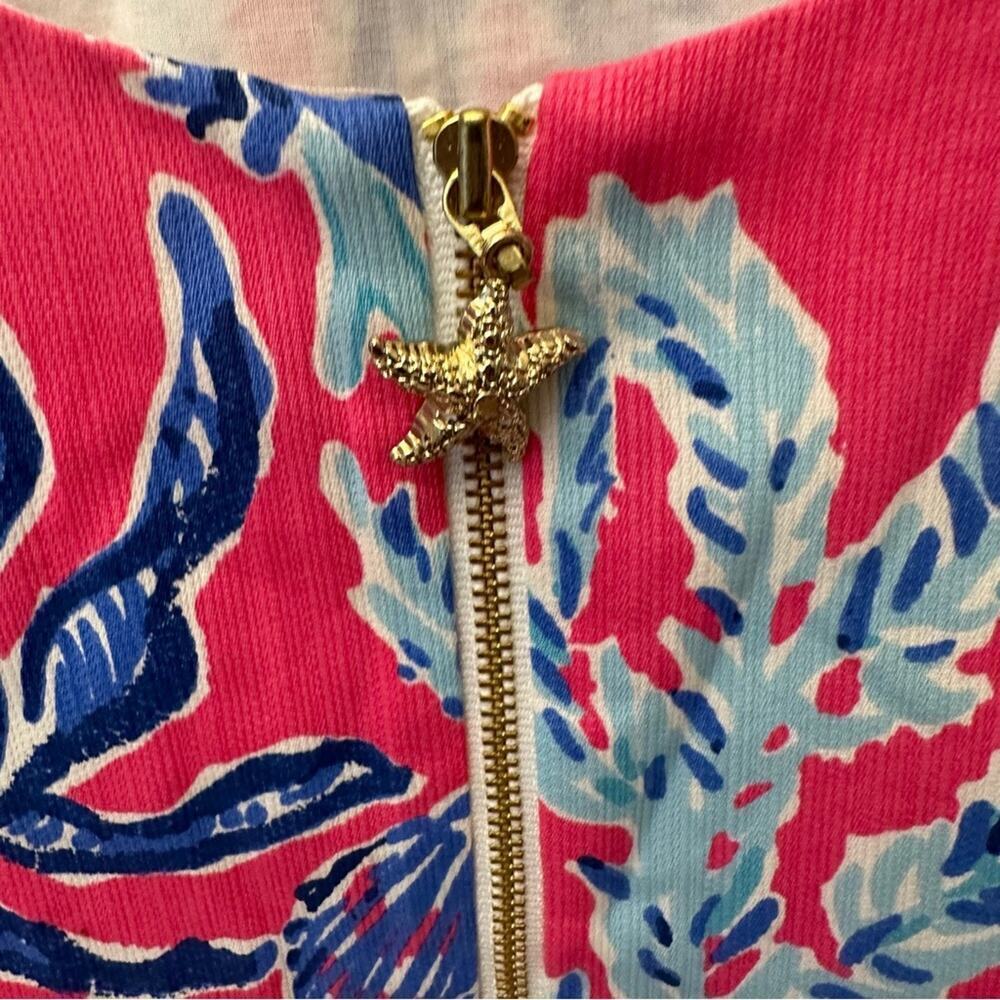 Lilly Pulitzer Shift Dress sz 2 Pink Blue Coral Dress Cathy Pink Samba Coral - Picture 5 of 7